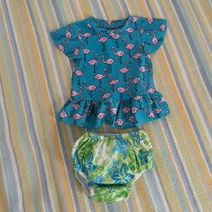 ⭐ iPlay swim diaper & flamingo 🦩 swim top 18m